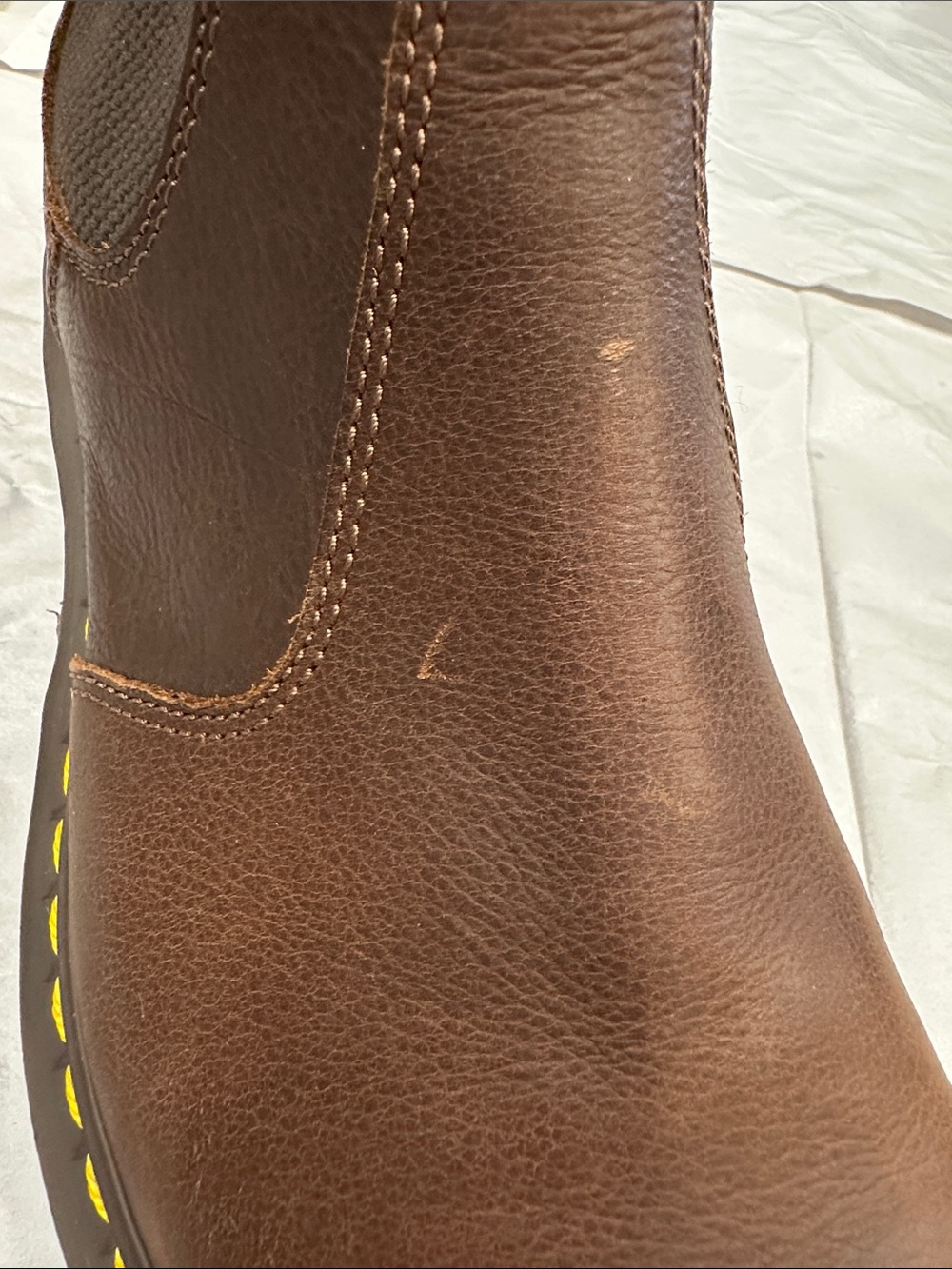 Dr. Martens Men’s Brown Chukka Chelsea Boots with Yellow Stitching size 11 - Picture 8 of 15